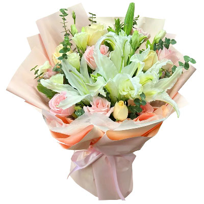 南通10朵玫瑰百合混搭，爱是难忘时刻